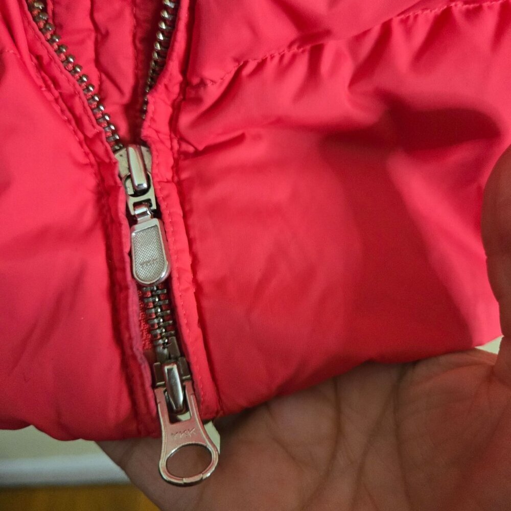 Lands' End Red Down Puffer Jacket Mock Neck Double Zip Ski Snowboard Size S - Picture 9 of 12